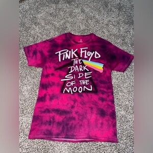 Pink Floyd pink/black tie dye dark side of the moon tee shirt
